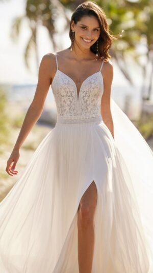 Vestido de novia Aire Barcelona VANILA con falda plisada