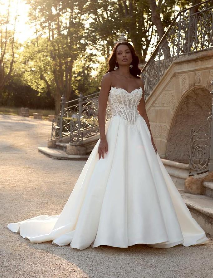 Vestido de novia princesa Justin Alexander 44574 de mikado