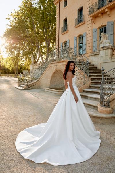 Vestido de novia princesa Justin Alexander 44574 de mikado - Imagen 3