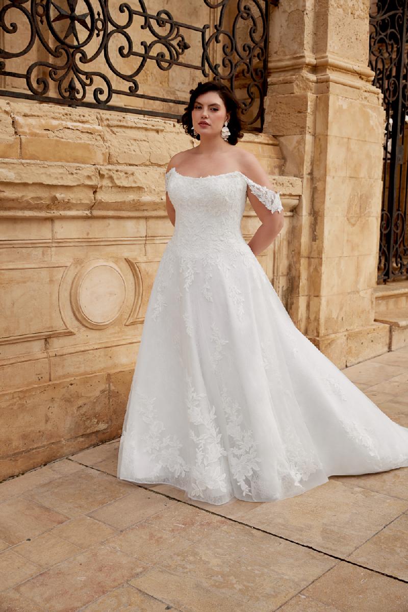 Vestido de novia Plus Size Justin Alexander 44587 de encaje