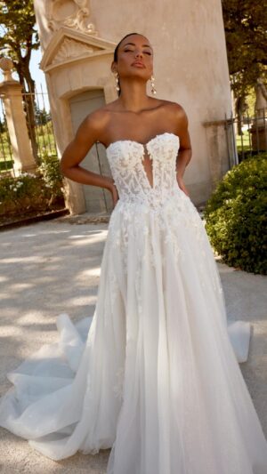 Vestido de novia princesa Justin Alexander 44593 con cintura basque