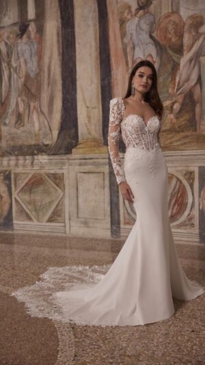 Vestido de novia Veni Infantino ANICCA 63356 con mangas desmontables