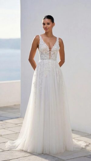 Vestido de novia Morilee TRUE 1010096 con escote V profundo
