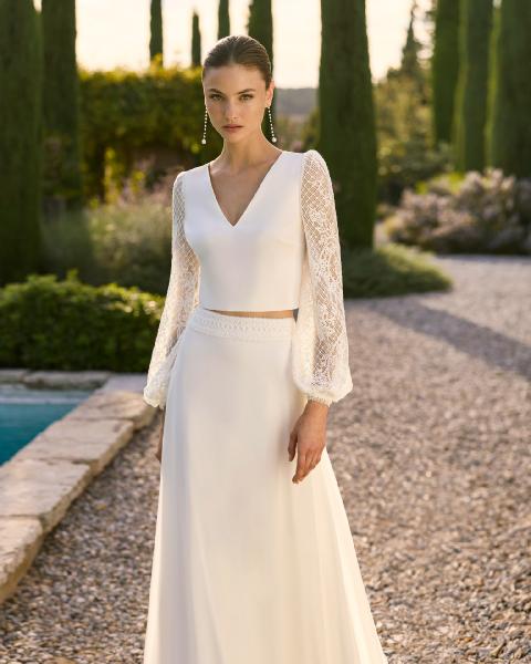 Vestido de novia Alma Novia MARIETA con manga larga de encaje - Imagen 2