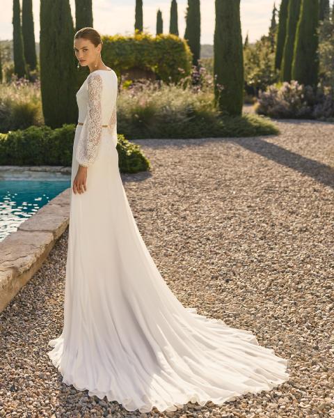 Vestido de novia Alma Novia MARIETA con manga larga de encaje - Imagen 3
