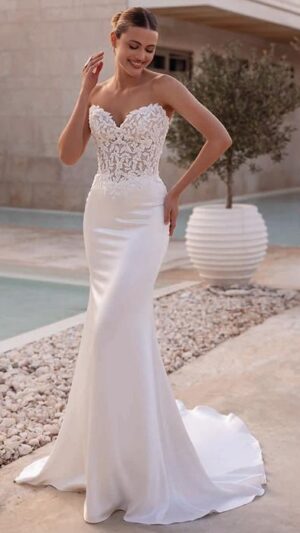 Vestido de novia sirena Demetrios DR450 con escote corazón