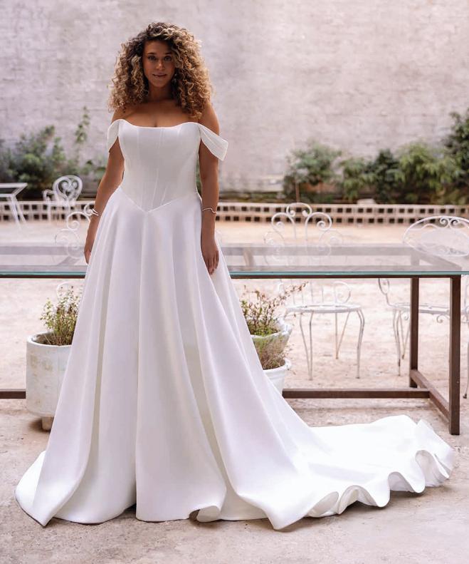 Vestido de novia Plus Size Demetrios FL005 corte princesa
