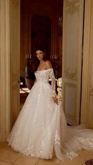 Vestido de novia Justin Alexander JANELLE 88415 con varillas visibles