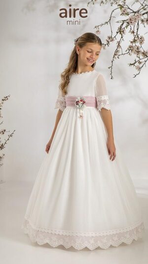 Vestido de comunión Aire Mini A966 - Colección 2027
