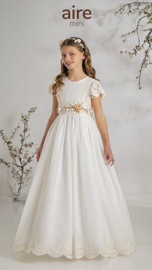 Vestido de comunión Aire Mini A953 - Colección 2027