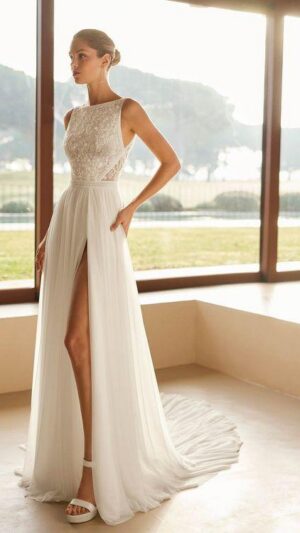 Vestido de novia recto Zito de Aire Boho