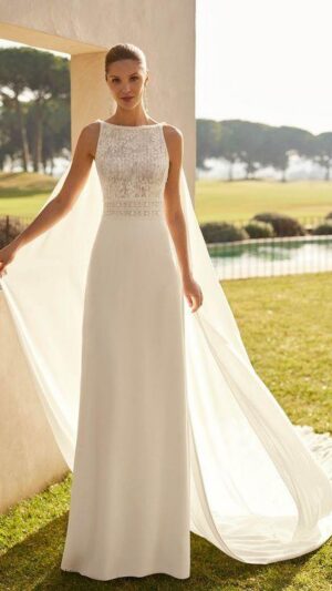Vestido de novia Zina con capa de Aire Boho